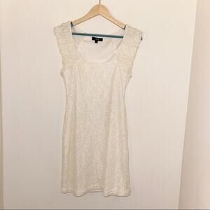 DRY LAKE Off White Floral Lace Mini Bodycon Dress